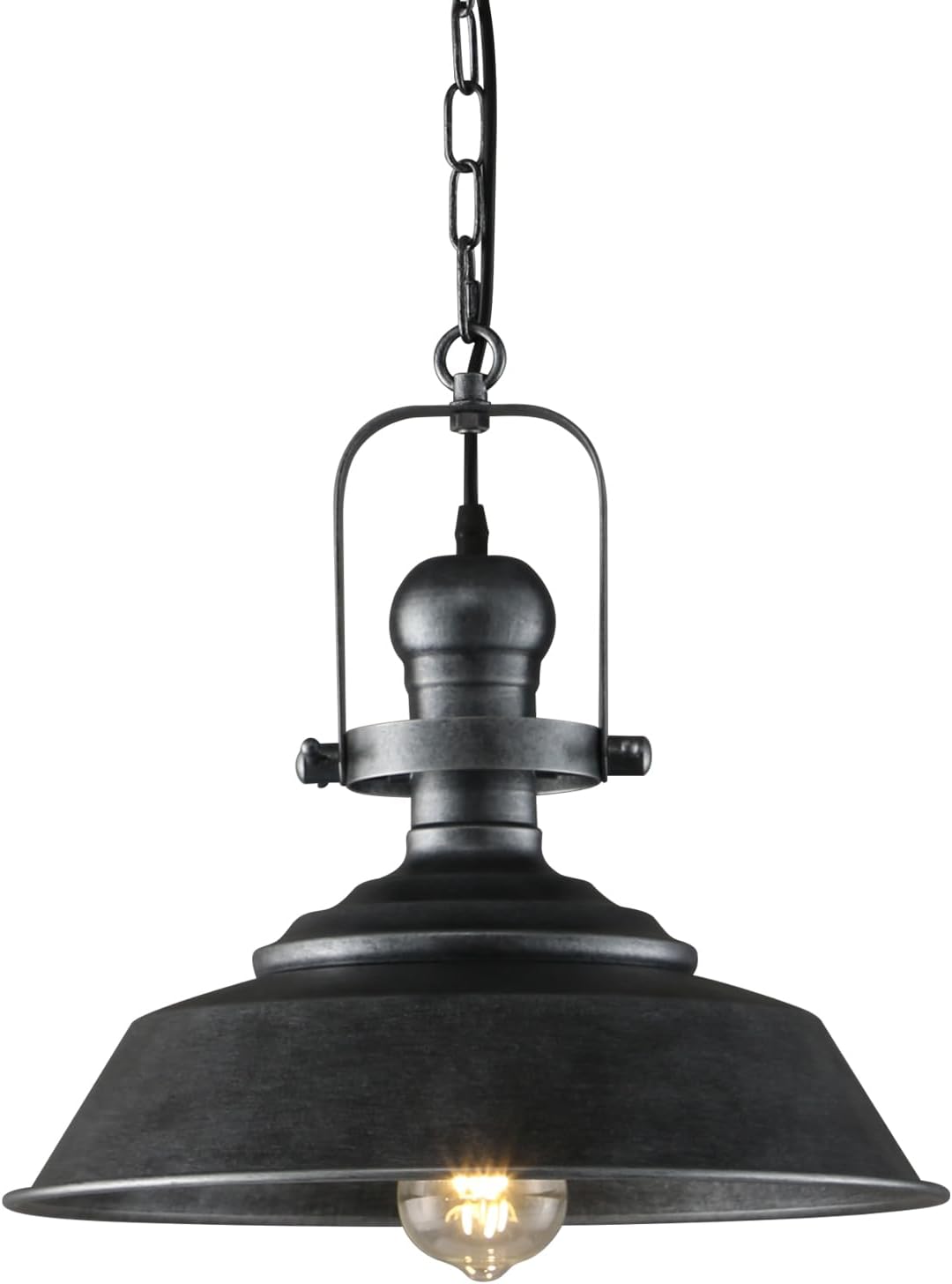 14.2 Inch Farmhouse Pendant Light for Kitchen Island, Bronze Rustic Hanging Ceiling Light with Hand-Painted Finish, Industrial Modern Bar Lighting, Dome Pendants for Dining Room