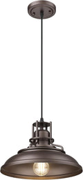 FEMILA Industrial Pendant Lights Fixture,2 Pack Farmhouse Hanging Lights for Kitchen Island,12" Oil Rubbed Bronze Finish, 4FY15-MP-2PK ORB