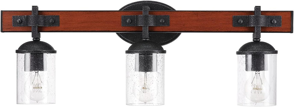 GLOBE Electric 63000103 26" 3-Light Vanity Fixture, Brass Finish, Clear Glass Shades, Beauty Room Accessories, Bathroom Lighting Over Mirror, Makeup Lights, Wall Light, Home Essentials, House Décor