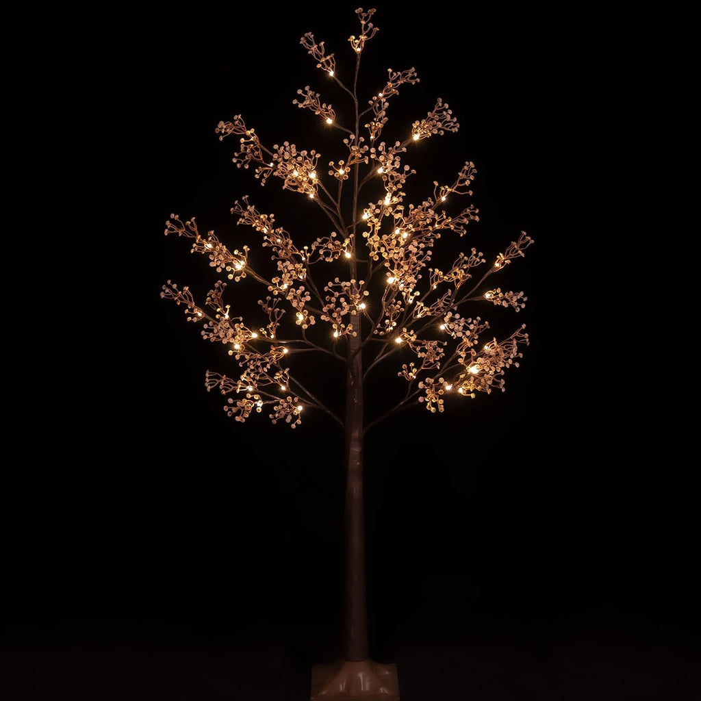 Lighted Baby's Breath Tree Set 4ft, 5ft and 6ft with 144/184/240 Warm White LED Lights for Holiday Decor - Dimmable, UL Certified, Waterproof - Ideal for Indoor and Outdoor Decoration