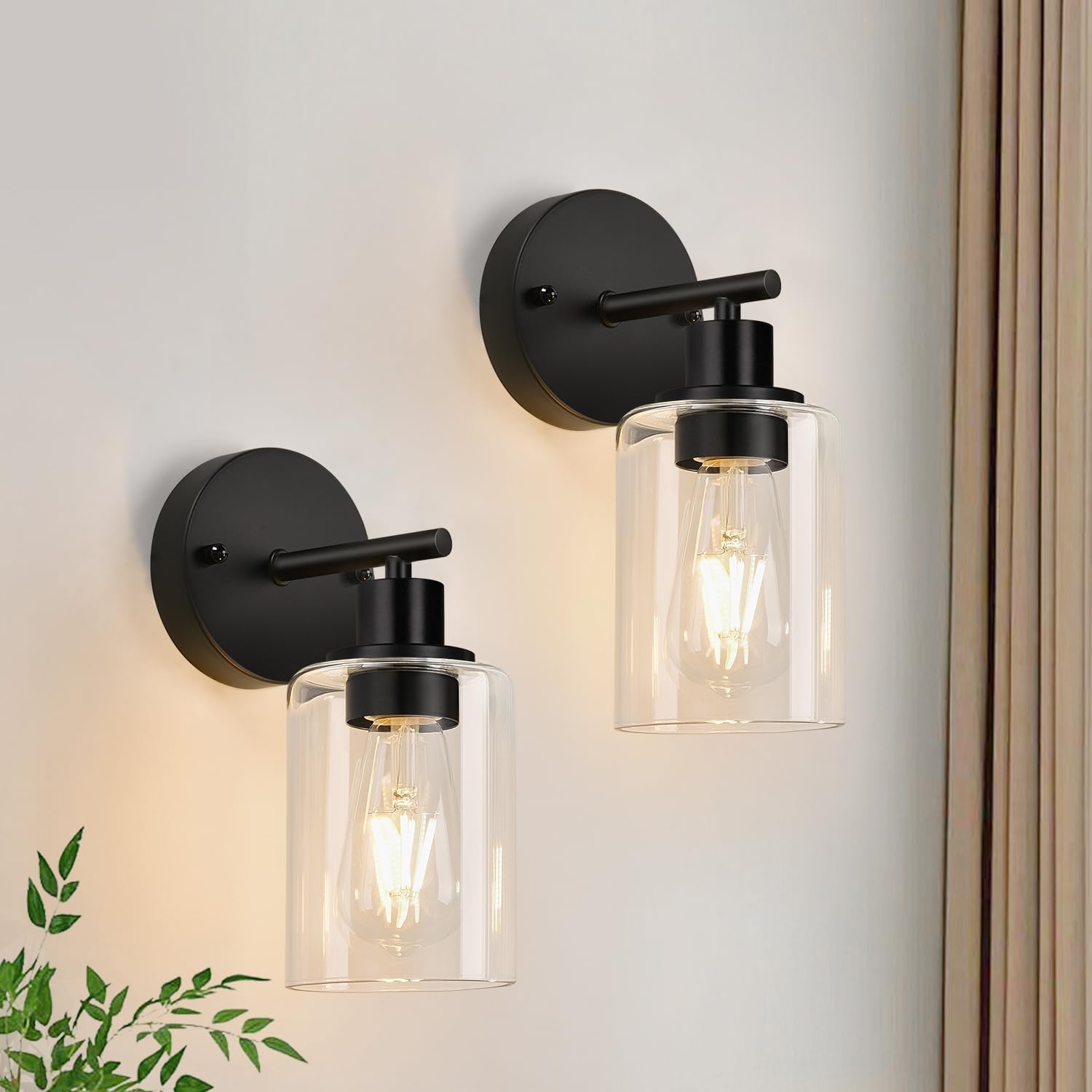 3-Light Bathroom Light Fixtures, Brushed Brass Bathroom Wall Lights with Clear Glass Shade, Modern Bathroom Wall Lamp for Mirror Kitchen Living Room Hallway Cabinet