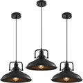 Black Pendant Light 12.5 inches 3 Packs, Farmhouse Pendant Light, Industrial Pendant Lighting, Kitchen Pendant Lights, Pendant Lights Kitchen Island for Dinning Room Entryway Barn