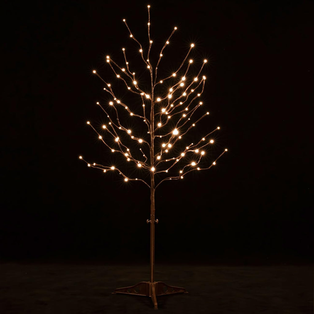 Star Light Tree Set 4ft, 5ft and 6ft with 128/216/256 Warm White LEDs for Holiday Decor - Dimmable, UL Certified, Waterproof - Ideal for Indoor and Outdoor Decoration