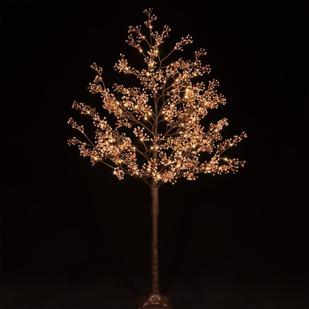 Lighted Baby's Breath Tree Set 4ft, 5ft and 6ft with 144/184/240 Warm White LED Lights for Holiday Decor - Dimmable, UL Certified, Waterproof - Ideal for Indoor and Outdoor Decoration