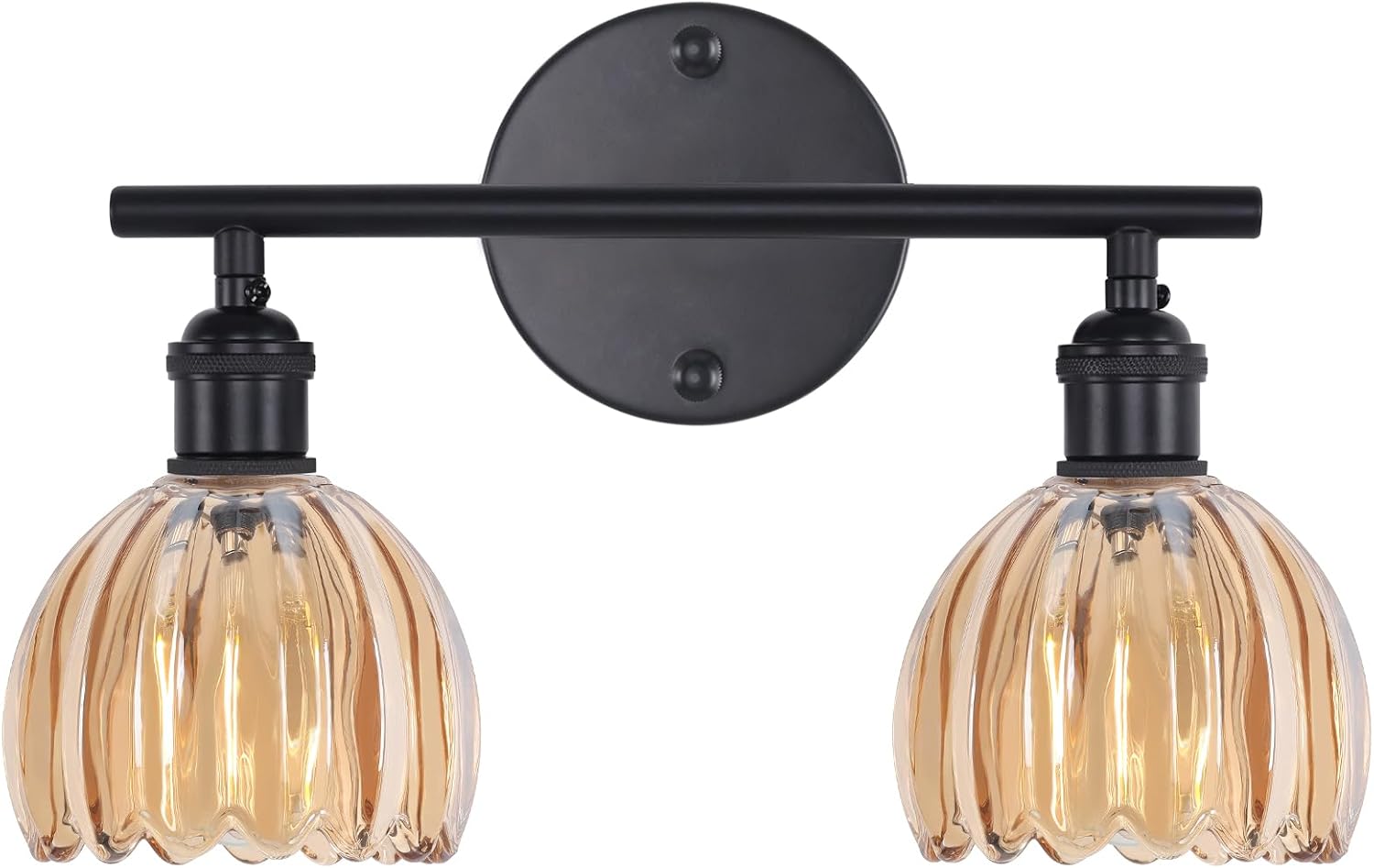 Bathroom Light Fixtures, 3-Light Brass Vanity Wall Light Over Mirror with White Tulip Glass Shade for Bedroom Living Room (Bulb Not Included)