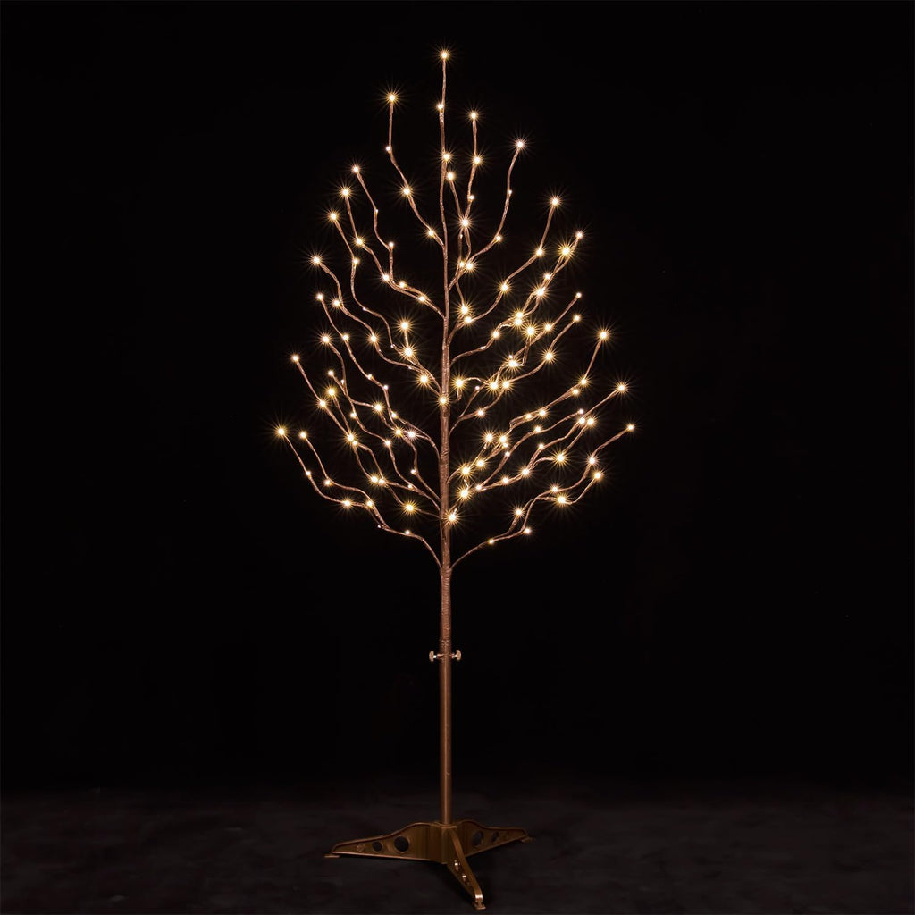 Star Light Tree Set 4ft, 5ft and 6ft with 128/216/256 Warm White LEDs for Holiday Decor - Dimmable, UL Certified, Waterproof - Ideal for Indoor and Outdoor Decoration