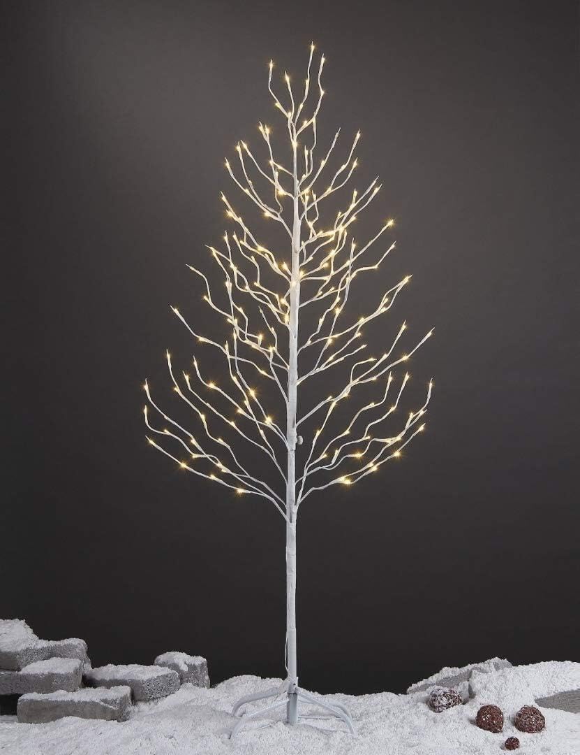 Lightshare Set of 3 Star Light Trees Christmas Decorations, Including 3 feet, 5 feet, and 6 feet, Warm White Christmas Tree, Brown Branch