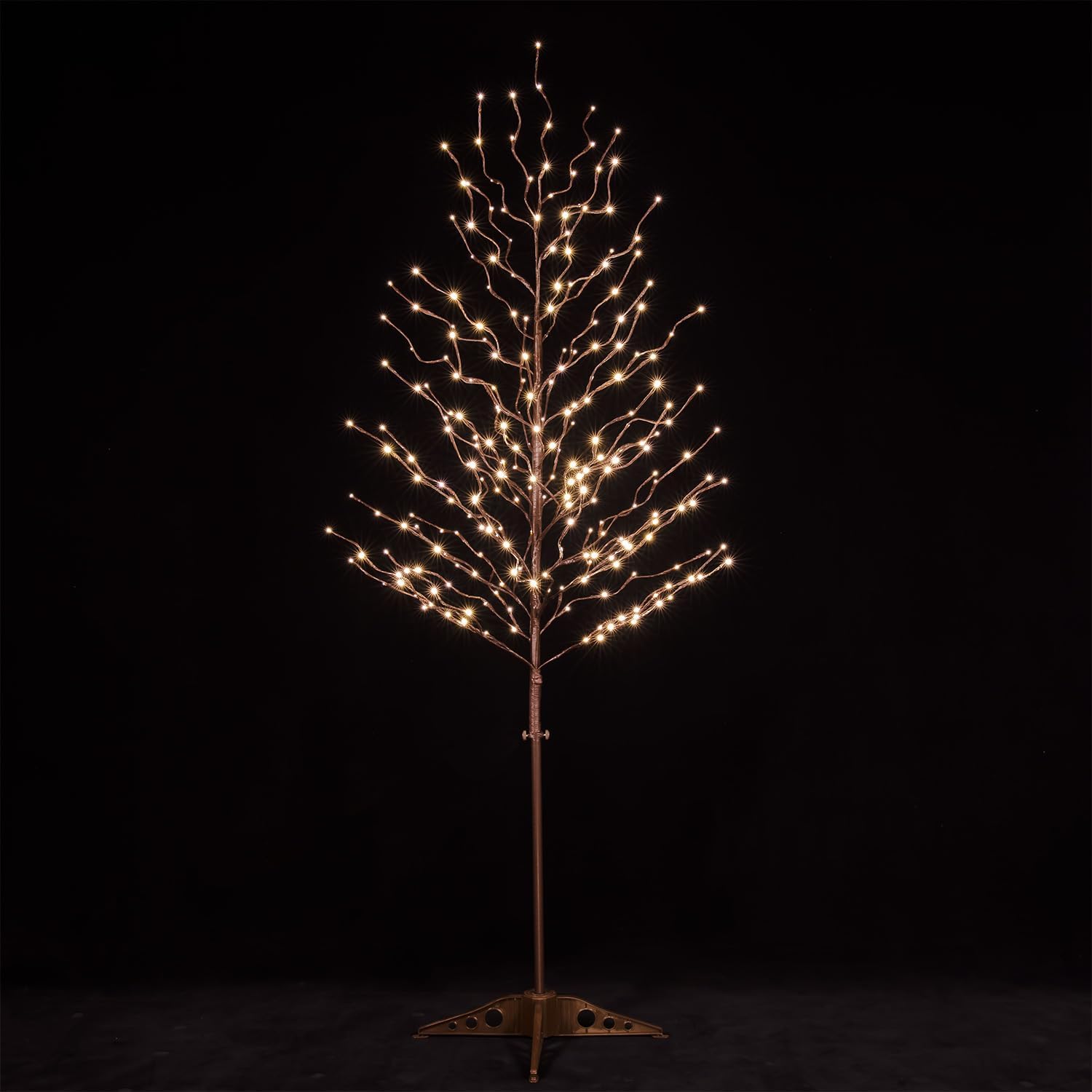 Star Light Tree Set 4ft, 5ft and 6ft with 128/216/256 Warm White LEDs for Holiday Decor - Dimmable, UL Certified, Waterproof - Ideal for Indoor and Outdoor Decoration