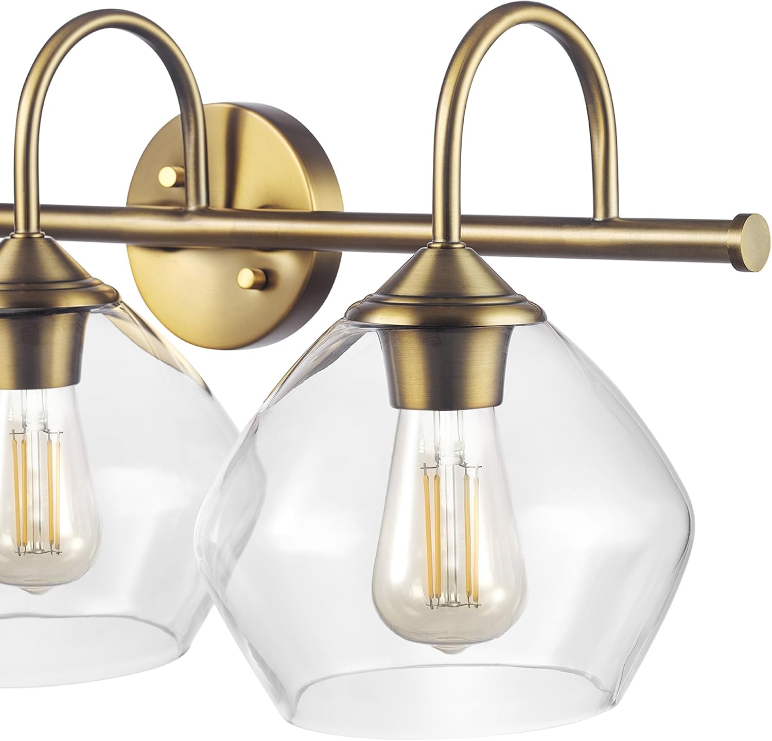GLOBE Electric 63000103 26" 3-Light Vanity Fixture, Brass Finish, Clear Glass Shades, Beauty Room Accessories, Bathroom Lighting Over Mirror, Makeup Lights, Wall Light, Home Essentials, House Décor