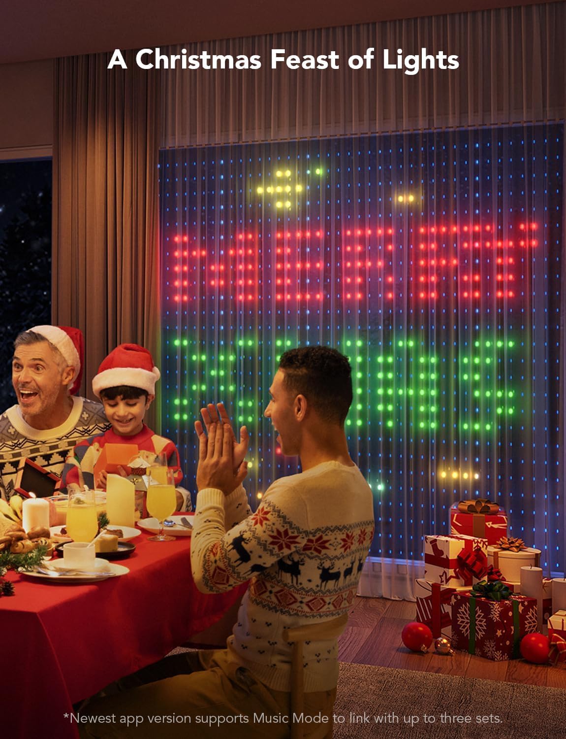 Govee Curtain Lights, Smart LED Color Changing Wall Lights, Dynamic DIY Curtain String Lights for Bedroom Living Room Holiday Decor, Outdoor IP65 Waterproof，4.9x6.6ft, 520 RGBIC LED