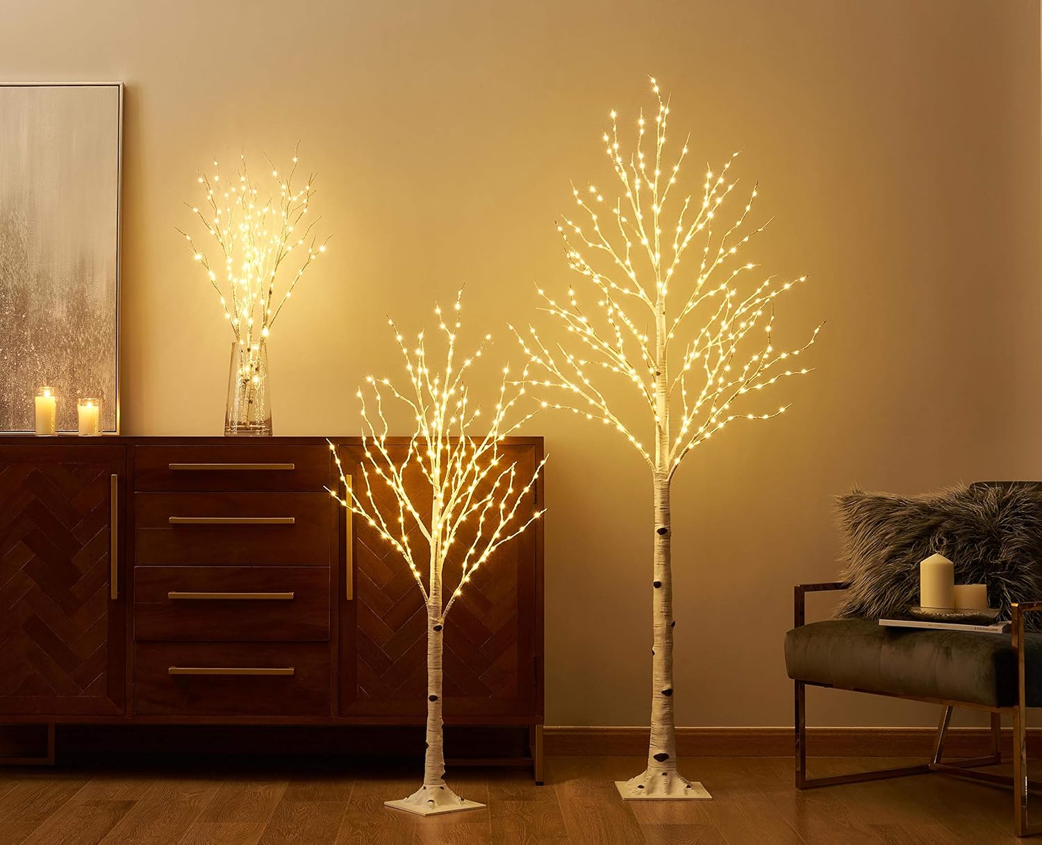 LITBLOOM Lighted Birch Twig Tree with Fairy Lights 4FT 200 LED Lights for Indoor Outdoor Home Christmas Holiday Decoration