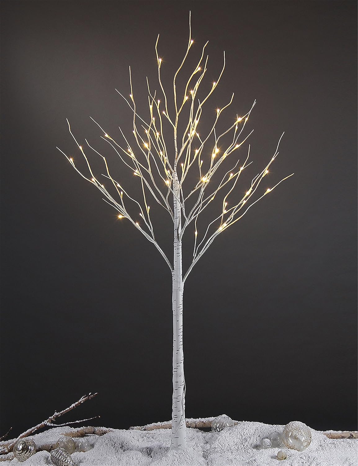 LIGHTSHARE LED Birch Tree Light Set - 4ft, 6ft, 8ft Trees with Warm White Lights - Indoor Outdoor Christmas Wedding Party Decorations (3-Pack)