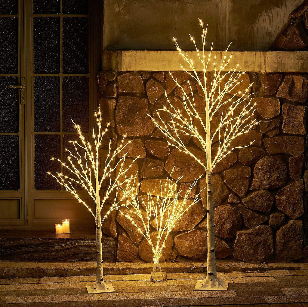 LITBLOOM Lighted Birch Twig Tree with Fairy Lights 4FT 200 LED Lights for Indoor Outdoor Home Christmas Holiday Decoration